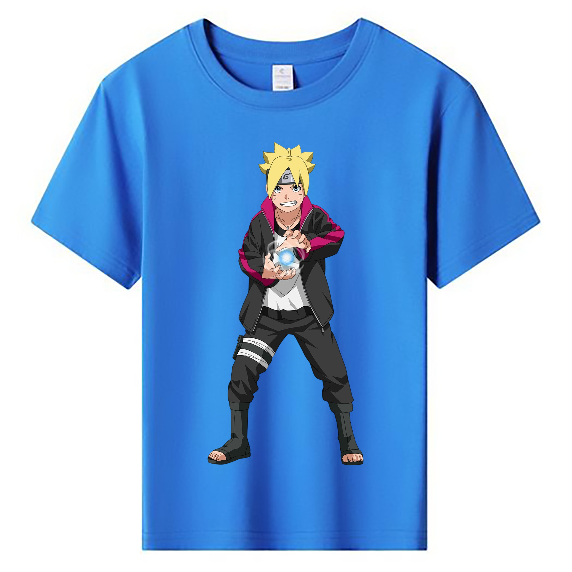 （画像用） NARUTO -ナルト- うずまき ボルト Uzumaki Boruto 綿100％キッズTシャツ（フロントプリント）